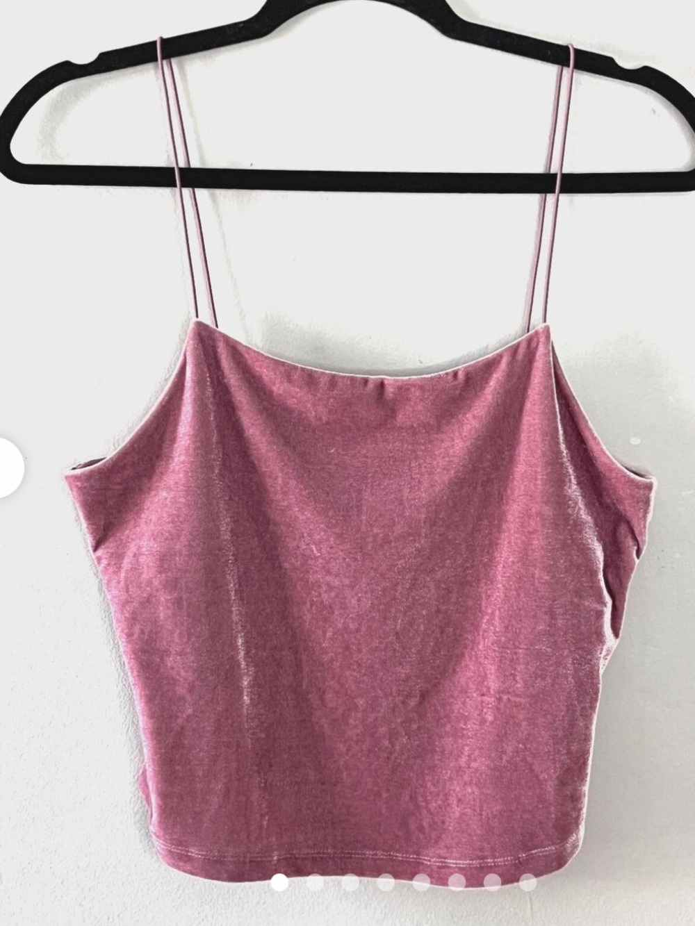 Urban Outfitters rose Pink velvet Crop tank top size medium